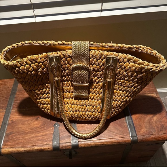 Michael Kors Straw Woven Santorini Tote - Picture 1 of 5